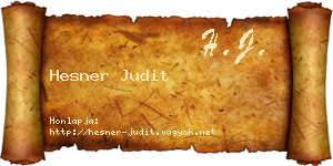 Hesner Judit névjegykártya
